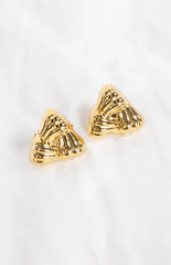 Zodie Gold Triangle Statement Stud Earrings
