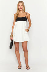 Karia White Contrast Mini Dress