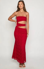 Rae Red Strapless Maxi Dress