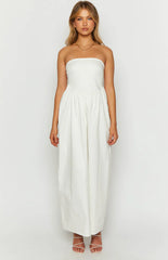 Jazlynn White Strapless Maxi Dress