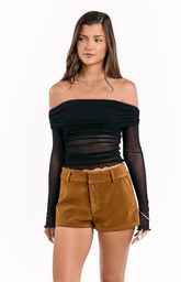 Ottie Tan Suedette Shorts