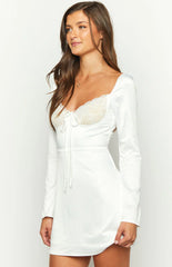 Layla White Long Sleeve Mini Dress