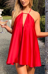 Sympathy Red Halter Neck Mini Dress