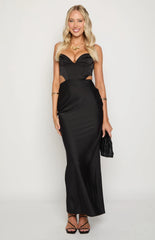 Sarah Black Corset Formal Maxi Dress
