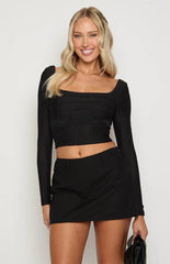 Zac Black Linen Blend Skort