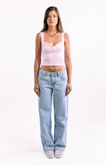 Charli Light Wash Low Waist Baggy Leg Jeans
