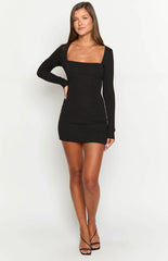 Kirby Black Long Sleeve Mini Dress