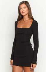 Kirby Black Long Sleeve Mini Dress