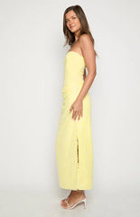 Nikki Yellow Sequin Strapless Maxi Dress