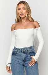 Intan White Off the Shoulder Bodysuit