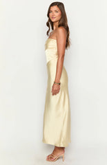 Tasha Yellow Strapless Maxi Dress