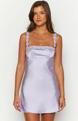 Nicola Purple Satin Mini Dress