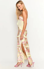 Saldana Yellow Bloom Maxi Skirt