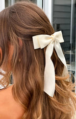 Whimsy Willow Cream Bow Hair Clip