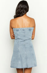 Wilma Blue Denim Corset Mini Dress