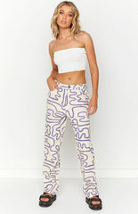 Lester Cream Printed Pants