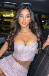 Rosa Pink Tie Shoulder Corset Top