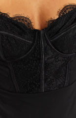 Arabella Black Lace Mesh Mini Dress