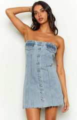 Wilma Blue Denim Corset Mini Dress