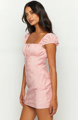 Rosie Blush Pink Satin Mini Dress