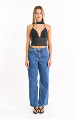 Maye Black Polka Dot Top