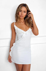 Emily White Ruffle Mini Dress