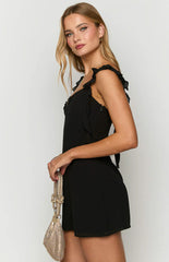 Joyce Black Chiffon Mini Dress