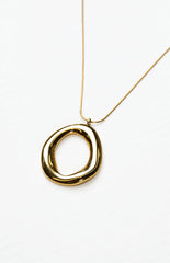 Sayla Gold Circle Pendant Necklace