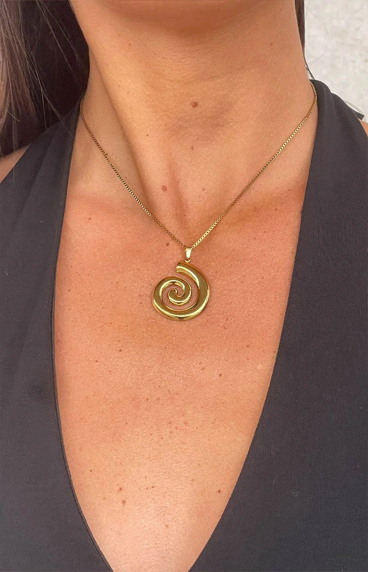 Caledonia Gold Swirl Necklace