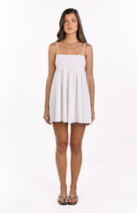 Gracelyn White Eyelet Embroidered Mini Dress