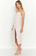 Paloma White Floral Midi Dress