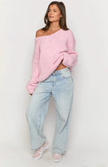 Delvey Light Pink Chunky Knit Sweater