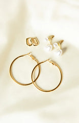 Luxe Lattice Gold Hoop Earrings 3 Pack
