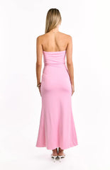 Danielle Pink Strapless Maxi Dress