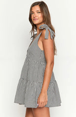 Angel Girl Black Gingham Mini Dress