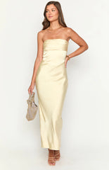 Tasha Yellow Strapless Maxi Dress