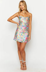 Come and Get It Pink Floral Mini Dress