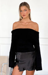 Joey Black Off Shoulder Sweater