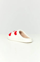 Sweetheart Sole White Love Heart Slippers