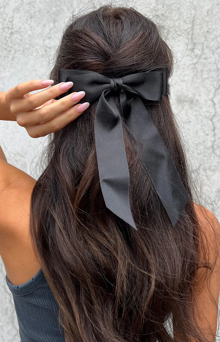Whimsy Willow Black Bow Hair Clip