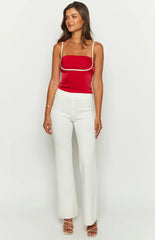 Tamra Red Low Back Top