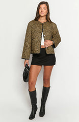 Robbie Leopard Print Quilted Jacket