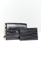 Peta & Jain Chana Wallet Black Croc