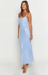 Georgia Blue Sequin Maxi Dress