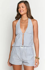 Brad Navy Stripe Boxer Shorts