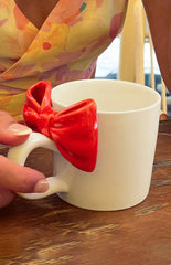 Sugar Sugar White And Red Bow Mug