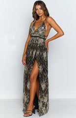 Jasmine Glitter Formal Dress Black