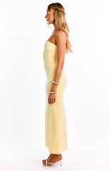 Arizona Yellow Crepe Maxi Dress