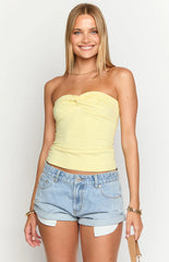 Forever Happy Yellow Strapless Top
