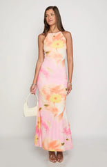 Ashton Pink Floral Kisses Maxi Dress